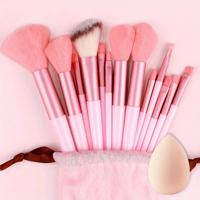 13 Stk Myke Fluffy Makeup Børster Sett