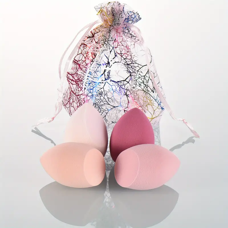 4 stk Soft Foundation Blending Beauty Sponge Rosa
