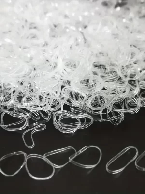 1000 mini gummibånd myke elastiske bånd for barnehår, fletninger hår - transparent
