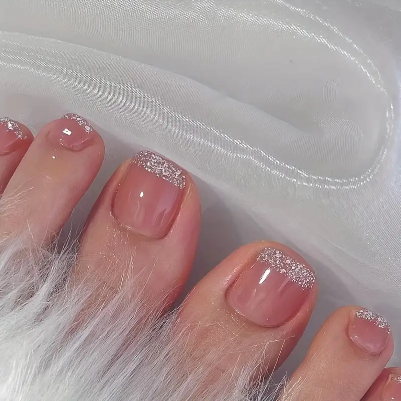 24pcs Ice Transparent Pink Press