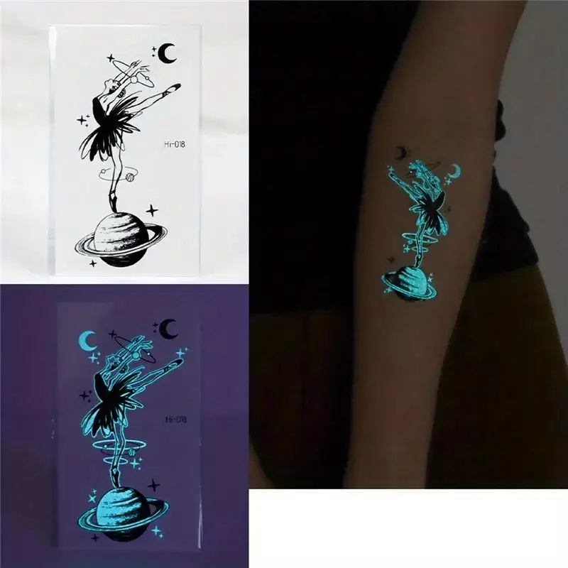 Blue Luminous waterproof Temporary Tattoo sticker HI018