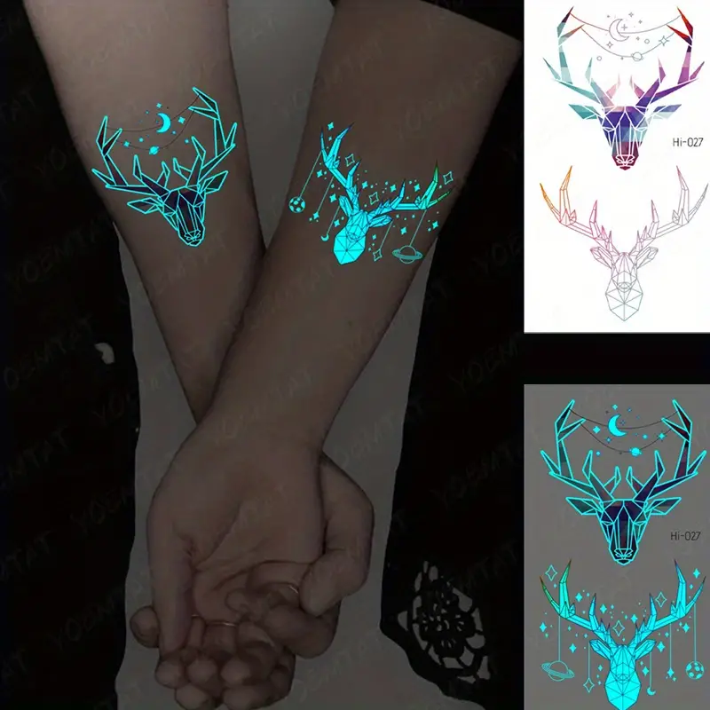 Blue Luminous waterproof Temporary Tattoo sticker HI027