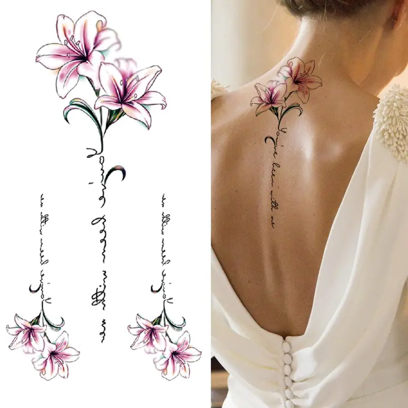 Tatoveringsklistremerker flowers kvinner