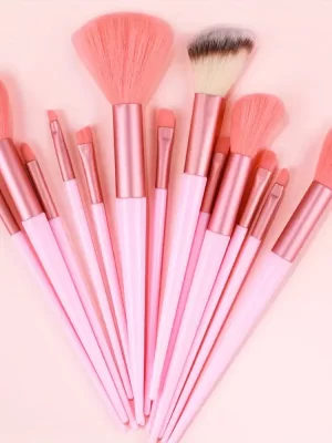 13 Stk Makeup Børster Sett rosa