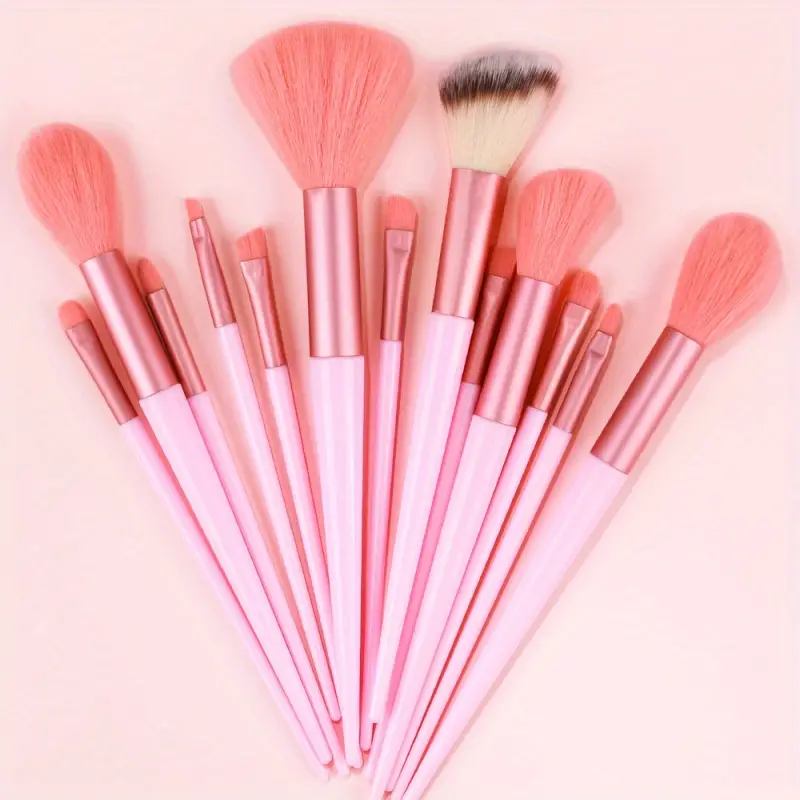 13 Stk Makeup Børster Sett rosa