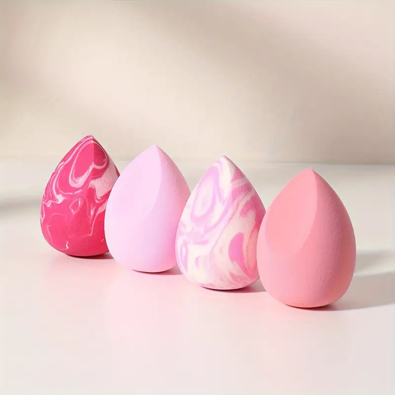 4 stk lys farge sminkesvampsett Lys Rosa Farge
