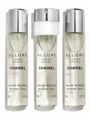 Chanel Allure Homme Sport Giftset 3x Edt Travel Spray Refill 20ml