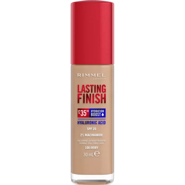 Rimmel London Lasting Finish Hydration Boost Spf20 100 - Ivory 30ml